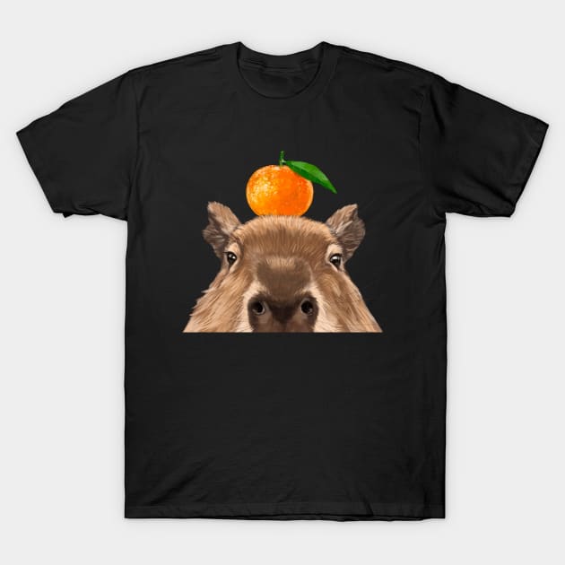 Peeking Capybara T-Shirt by bignosework